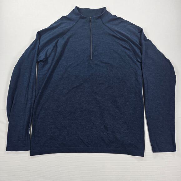 Lululemon Metal Vent Tech 1/2 Zip Long Sleeve Shirt in Navy Blue Men's‎ Size XXL - Picture 1 of 7